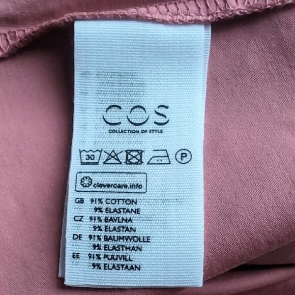 COS Blush Rose A Line T Shirt Swing Dress With Oversized Pockets S - Picture 3 of 15
